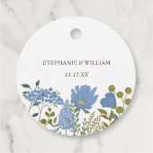 Periwinkle Blue Spring Floral Wedding Bedankjes Labels (Voorkant)