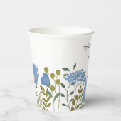Periwinkle Blue Spring Floral Wedding Specialized Papieren Bekers (Rechts)