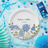 Periwinkle Blue Spring Floral Wedding Specialized Papieren Bordje (Feest)