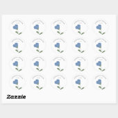 Periwinkle Blue Spring Flower, gepersonaliseerd Ronde Sticker (Vel)
