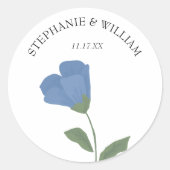 Periwinkle Blue Spring Flower, gepersonaliseerd Ronde Sticker (Voorkant)
