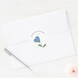 Periwinkle Blue Spring Flower, gepersonaliseerd Ronde Sticker