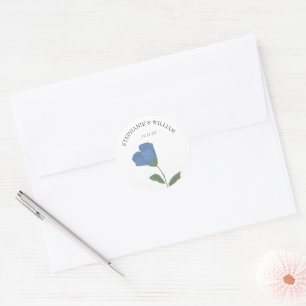 Periwinkle Blue Spring Flower, gepersonaliseerd Ronde Sticker