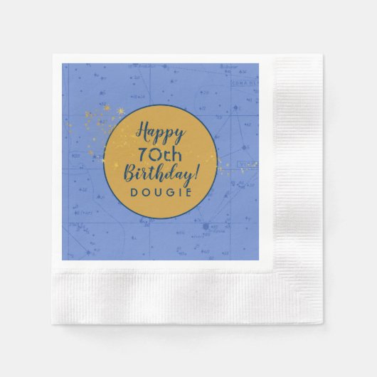 Periwinkle Blue Starmap Birthday Servet (Voorkant)
