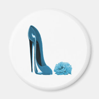 Periwinkle Blue Stiletto Schoen en Roos Magneet