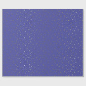 Periwinkle Blue Tiny Golden Stars Wrap Papier (Vlak)