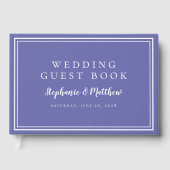 Periwinkle Blue Trendy Simple Minimalist Weddensch Gastenboek (Voorkant)