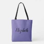 Periwinkle Blue Voeg je eigen naamkalligrafie toe Tote Bag (Achterkant)