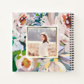  Periwinkle Blue Waterverf Floral Foto Notitieboek (Achterkant)