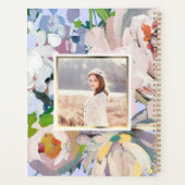  Periwinkle Blue Waterverf Floral Foto Planner (Achterkant)