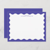 Periwinkle Blue Wavy Frame Note Card Kaart (Voorkant / Achterkant)