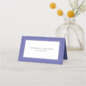 Periwinkle Blue Wedding Elegant Chic Border Modern Plaatskaartje (Achterkant)