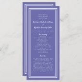 Periwinkle Blue Wedding Service Ceremony Modern Programmakaart (Voorkant / Achterkant)