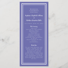 Periwinkle Blue Wedding Service Ceremony Modern Programmakaart