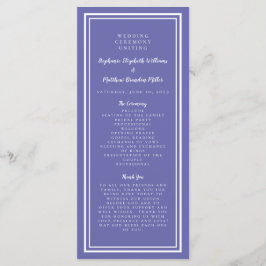 Periwinkle Blue Wedding Service Ceremony Modern Programmakaart