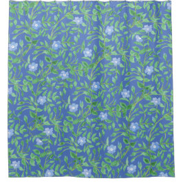 Periwinkle Blue White Decorative Chic Floral Douchegordijn