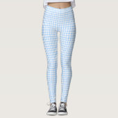 Periwinkle Blue White Houndstooth Leggings (Voorkant)