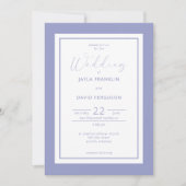 Periwinkle Blue White Modern Invitation Kaart (Voorkant)