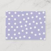 Periwinkle Blue & White Polka Dots Play-datumkaart Contactkaartje (Achterkant)