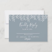 Periwinkle Boho Botanical Elegant Wedding RSVP Kaartje (Voorkant)