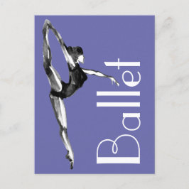 Periwinkle Bold Black, witte Waterverf Ballerina Briefkaart
