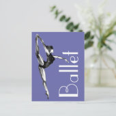 Periwinkle Bold Black, witte Waterverf Ballerina Briefkaart (Staand voorkant)