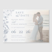 Periwinkle Botanical Photo Wedding Save the Date  (Voorkant)