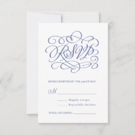 Periwinkle Botanische Respons/RSVP-Tussenvoegsel RSVP Kaartje