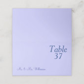 Periwinkle Bruiloft RSVP Tafelnummer Plaatskaartje (Buitenkant ongevouwen)