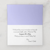 Periwinkle Bruiloft RSVP Tafelnummer Plaatskaartje (Binnenkant ongevouwen)