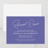 Periwinkle Budget Script Rehearsal Dinner Kaart (Voorkant / Achterkant)