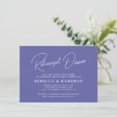 Periwinkle Budget Script Rehearsal Dinner Kaart (Staand voorkant)