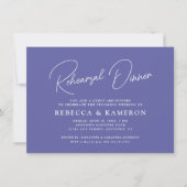 Periwinkle Budget Script Rehearsal Dinner Kaart (Voorkant)