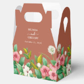 Periwinkle Burnt Oranje Terracotta Wedding Bedankdoosjes (Geopend)