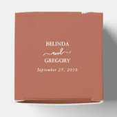 Periwinkle Burnt Oranje Terracotta Wedding Bedankdoosjes (Bovenkant)