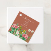 Periwinkle Burnt Oranje Terracotta Wedding Bedankjes Labels (In situ)