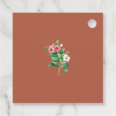 Periwinkle Burnt Oranje Terracotta Wedding Bedankjes Labels (Achterkant)