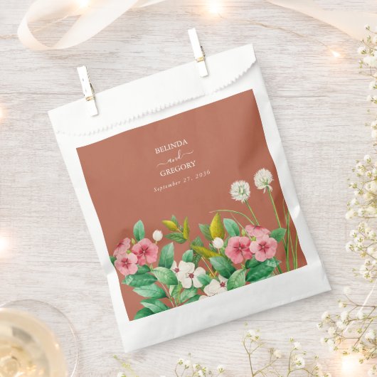 Periwinkle Burnt Oranje Terracotta Wedding Bedankzakje (Geknipt)