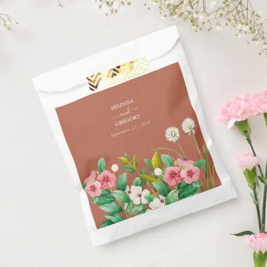 Periwinkle Burnt Oranje Terracotta Wedding Bedankzakje (Gezegeld)