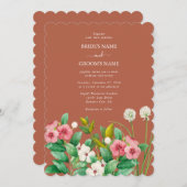 Periwinkle Burnt Oranje Terracotta Wedding Kaart (Voorkant / Achterkant)