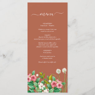 Periwinkle Burnt Oranje Terracotta Wedding Menu