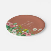 Periwinkle Burnt Oranje Terracotta Wedding Papieren Bordje (Gekanteld)