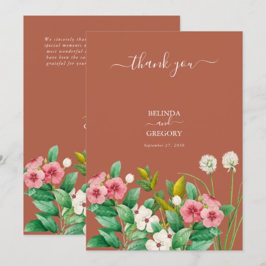 Periwinkle Burnt Oranje Terracotta Wedding Save The Date (Voorkant / Achterkant)