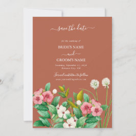 Periwinkle Burnt Oranje Terracotta Wedding Save The Date