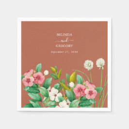 Periwinkle Burnt Oranje Terracotta Wedding Servet