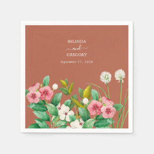 Periwinkle Burnt Oranje Terracotta Wedding Servet