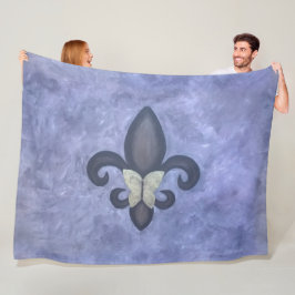 Periwinkle Butterfleur | Fleur de Lis Butterfly Fleece Deken
