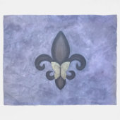 Periwinkle Butterfleur | Fleur de Lis Butterfly Fleece Deken (Voorkant (Horizontaal))