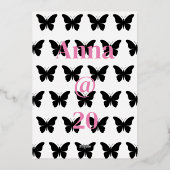 Periwinkle Butterfly-thema verjaardagsdiner Menu (Achterkant)