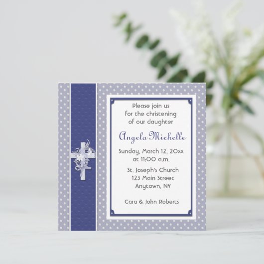 Periwinkle Christelijke Uitnodiging (Staand voorkant)